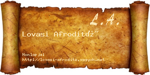 Lovasi Afrodité névjegykártya